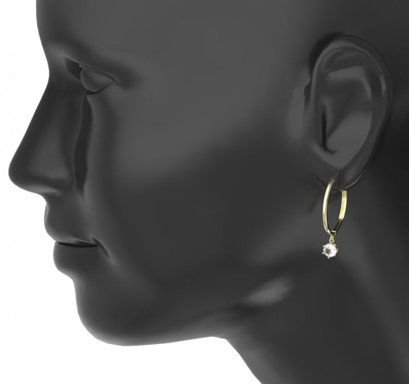 BeKid dětské náušnice 1295 Bílé zlato - 585 Světle modrý kubický zirkon