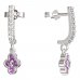 BeKid, Gold kids earrings -295 - Switching on: Pendant hanger, Metal: White gold 585, Stone: Pink cubic zircon