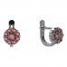 BG earring circular 088-07 - Metal: Silver 925 - rhodium, Stone: Garnet