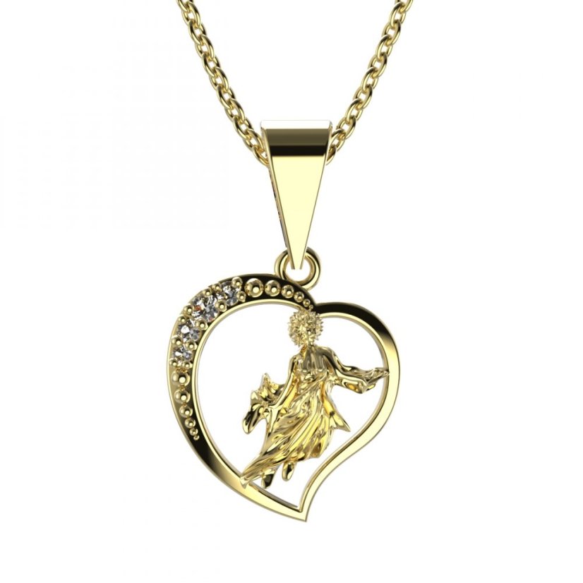 BeKid dětský zlatý přívěsek 042 panna Žluté zlato - 585 Diamant