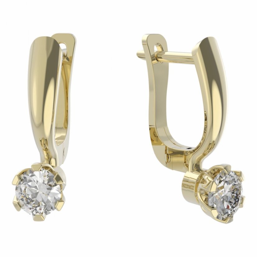 BG zlaté náušnice 870 Bílé zlato - 585 Diamant