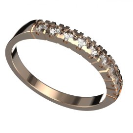 BG zlatý diamantový prstýnek 1150 /zásnubní-snubní/ Růžové zlato 585 (30-90dní) Diamant lab-grown