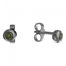 BG náušnice přírodní broušený granát nebo vltavín   101 Stříbro 925 - ruthenium (30-90dní) Vltavín