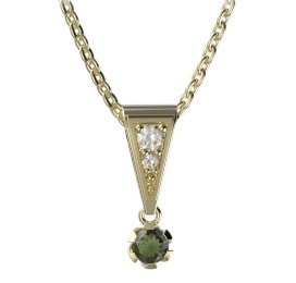 BG vltavín přívěšek 869 Žluté zlato - 585 Vltavín a diamant