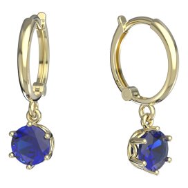 BeKid dětské náušnice 1295 Žluté zlato - 585 Tmavě modrý kubický zirkon