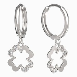 BeKid dívčí náušnice čtyřlístek 1170 Bílé zlato - 585 Diamant
