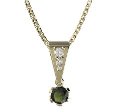 BG vltavín přívěšek 870 Žluté zlato - 585 Vltavín a diamant