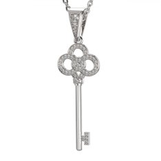 BG zlatý (stříbrný) přívěšek - klíč 612 Stříbro 925 - rhodium Bílý kubický zirkon
