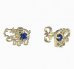 BeKid, Gold kids earrings -1188 - Switching on: Puzeta, Metal: Yellow gold 585, Stone: Dark blue cubic zircon