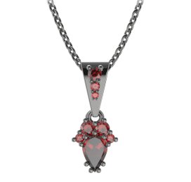 BG přívěs kapkovitý 258-2 Stříbro 925 - ruthenium (30-90dní) Granát