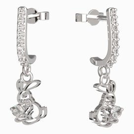 BeKid dětské náušnice zajíček 1186 Bílé zlato - 585 Diamant