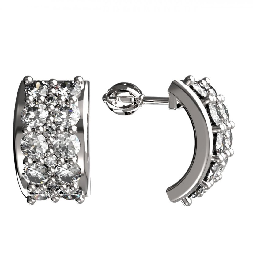 BG zlaté náušnice 959 Bílé zlato - 585 Diamant
