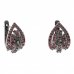 BG earring pearl 537-90 - Metal: Silver 925 - rhodium, Stone: Garnet and Tahiti Pearl