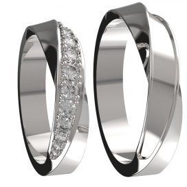 BG zlatý snubní prsten SN17/m Pánský Bílé zlato - 585 Bez kamene