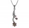 BG pendant flower 518-P - Metal: Silver 925 - rhodium, Stone: Garnet