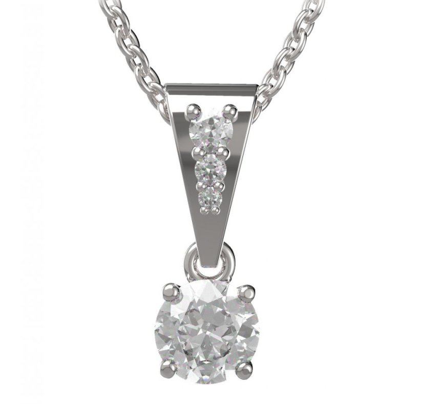 BG zlatý přívěšek  726 Bílé zlato - 585 Diamant