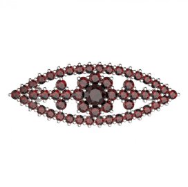 BG brož 004 Stříbro 925 - rhodium Granát