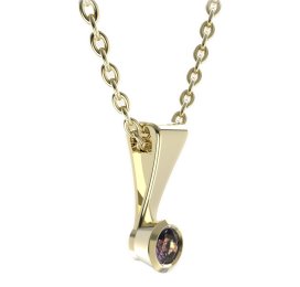 Zlatý přívěsek s růžovým zirkonem, žluté zlato 585 – 551