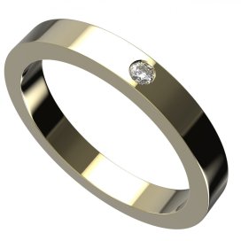 BG zlatý diamantový snubní prsten 655/mh17 Žluté zlato - 585 Diamant lab-grown