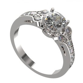 BG zlatý prstýnek s diamanty 639+ Bílé zlato - 585 Diamant lab-grown