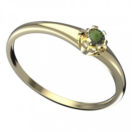 BG moldavit ring - 553I - Metal: Yellow gold 585, Stone: Moldavite