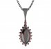 BG pendant oval 513-B - Metal: Silver 925 - rhodium, Stone: Garnet
