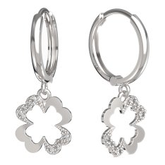 BeKid dívčí náušnice čtyřlístek 1170 Bílé zlato - 585 Bílý kubický zirkon