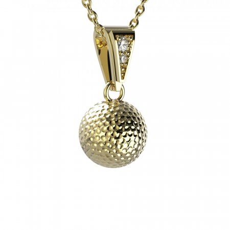 BG gold diamond pendant Golf ball 1379