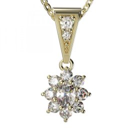 BG zlatý diamantový přívěšek 627 Žluté zlato - 585 Diamant lab-grown