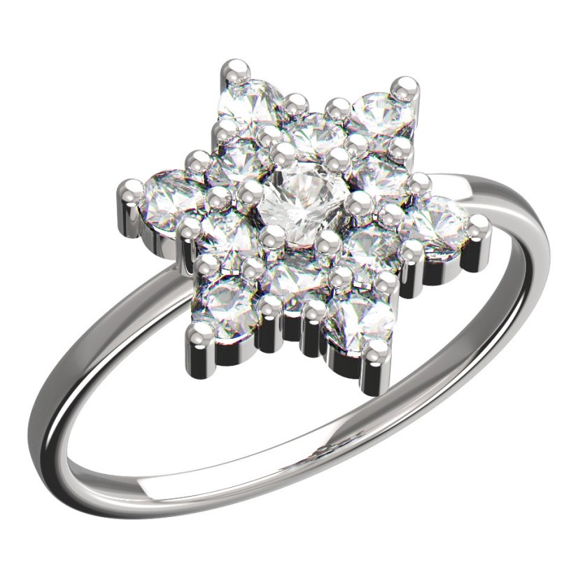 BeKid dětský prsten hvězdička 090 Bílé zlato - 585 Diamant