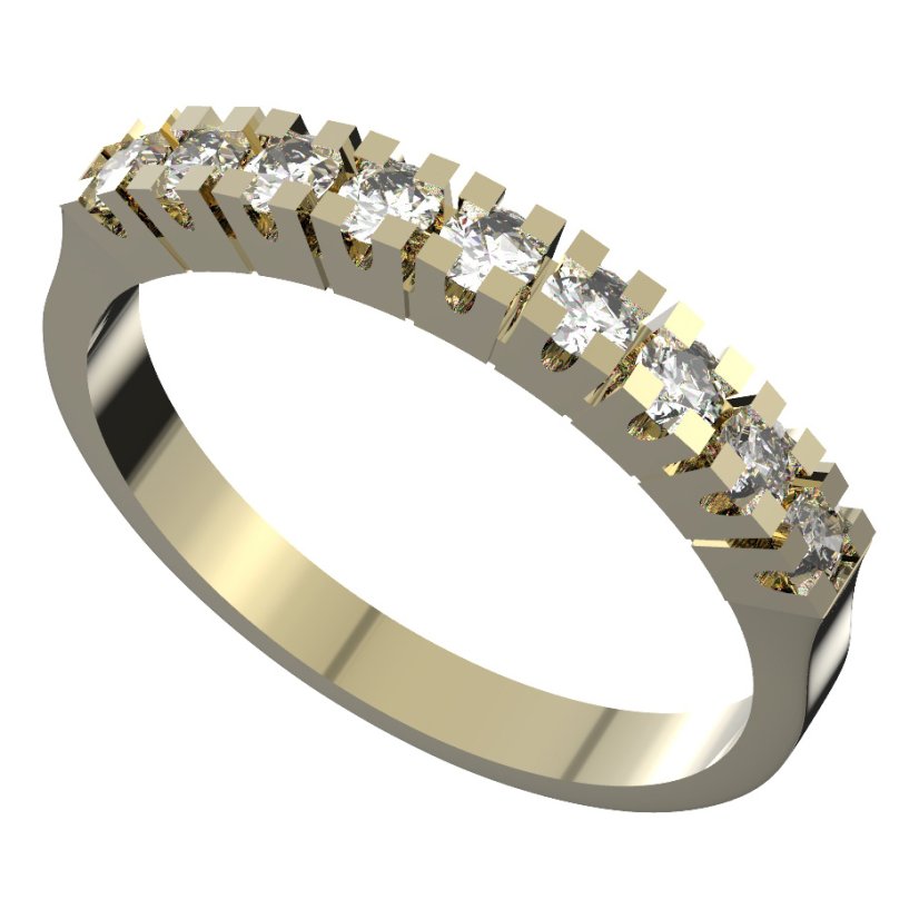 BG zlatý diamantový prstýnek 714 Žluté zlato - 585 Diamant lab-grown