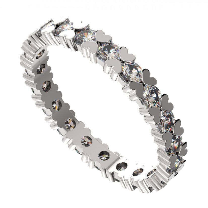 BG zlatý prstýnek 502 Bílé zlato - 585 Diamant