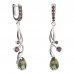 BG earring drop stone  494-P93 - Metal: Silver 925 - rhodium, Stone: Garnet