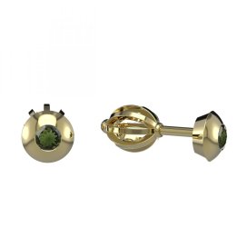 BG náušnice vsazený  granát  732 Žluté zlato - 585 Vltavín