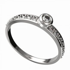 BG zlatý diamantový prstýnek 550 E Bílé zlato - 585 Diamant lab-grown