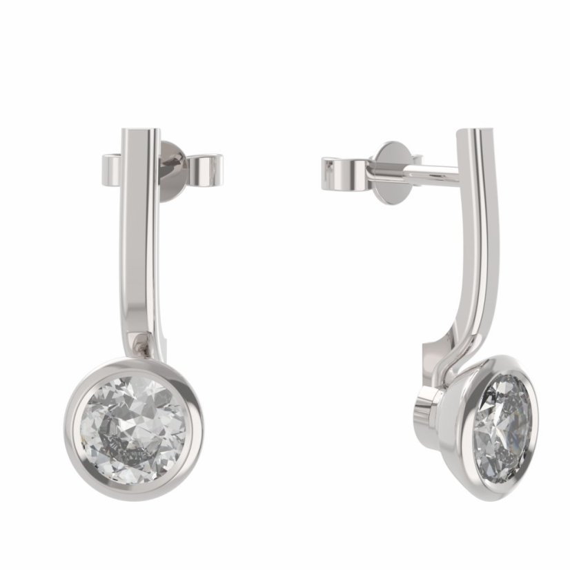 BG zlaté náušnice 557 Bílé zlato - 585 Diamant
