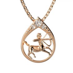 BG zlatý diamantový přívěšek Střelec 047 Růžové zlato 585 (30-90dní) Diamant lab-grown