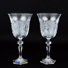Набор из двух хрустальных ручных чашек для вина Šafránek 3941+3942