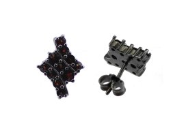 BG náušnice přírodní broušený granát   174 Žluté zlato - 585 Granát