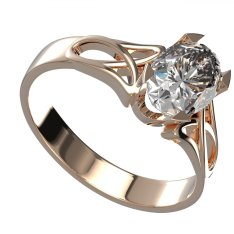 BG zlatý diamantový prstýnek 1466 Růžové zlato 585 (30-90dní) Diamant lab-grown