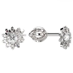 BG zlaté diamantové náušnice 987 Bílé zlato - 585 Diamant lab-grown