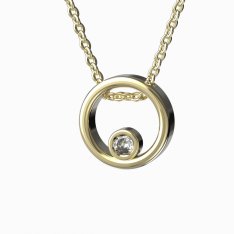 BG zlatý kroužek s řetízkem 1155 MA25 Žluté zlato - 585 Diamant