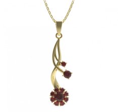 BG přívěs kruhováho tvaru 497-P Stříbro 925 - ruthenium (30-90dní) Granát