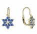 BeKid, Gold kids earrings -090 - Switching on: Brizura 0-3 roky, Metal: Yellow gold 585, Stone: Dark blue cubic zircon