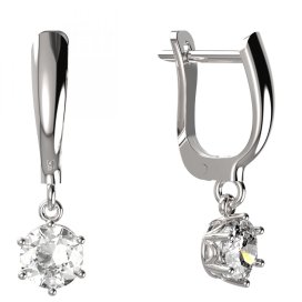 BG zlaté náušnice 1295 Bílé zlato - 585 Diamant
