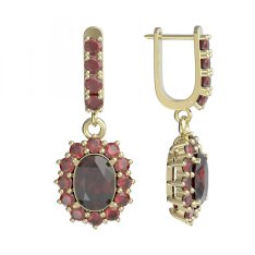 BG  náušnice 972-96 Stříbro 925 - pozlacené Granát