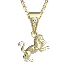 BG zlatý přívěšek Lev 040 Žluté zlato - 585 Diamant