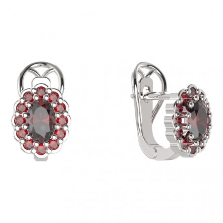 BG  earring 433-R7 oval - Metal: Silver 925 - rhodium, Stone: Garnet