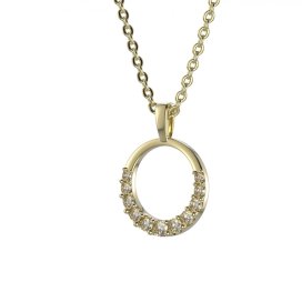 BG Zlatý přívěs kruh 1578 Žluté zlato - 585 Bílý kubický zirkon