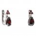 BG earring drop stone  494-87 - Metal: Silver 925 - rhodium, Stone: Garnet